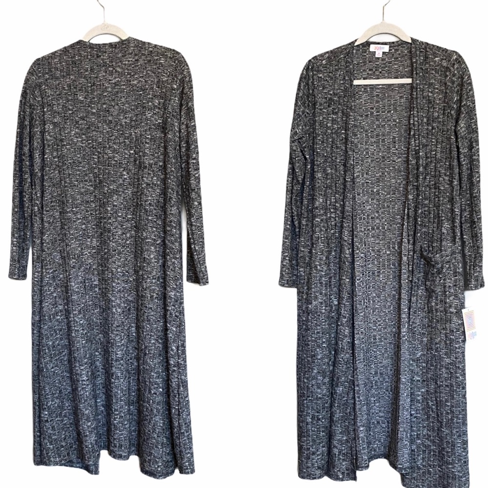 LuLaRoe Sarah Cardigan Duster Sweater Marl Grey